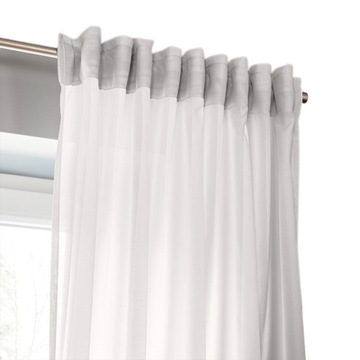 ZASŁONA FIRANA BASIC GOTOWA na taśmie wys 250 x szer 145 cm PASTELOWY SZARY