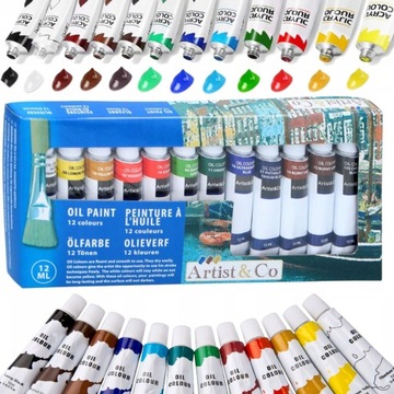 FARBY OLEJNE OLEJNA ZESTAW FARB OLEJNYCH 12x12ml