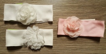 BIAŁA/RÓŻOWA OPASKA DLA DZIEWCZYNKI - r 38/40