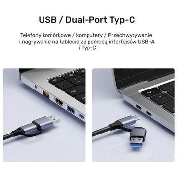 Unitek Grabber видео USB-C/A, 4K HDMI 1.4b