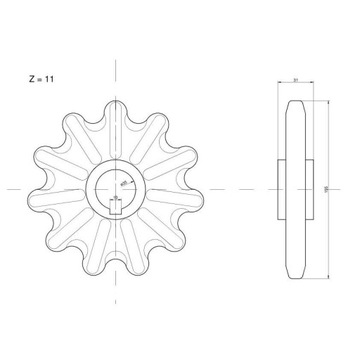 Редуктор лифта Z-11, Ø 35 мм Claas