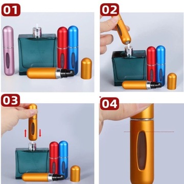 ATOMIZER PODRÓŻNY DO PERFUM FIOLKA BUTELECZKA DOZOWNIK PERFUMY 5 ml MIX