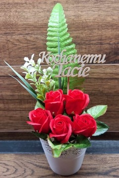 Мыльные цветы букет красных роз ПОДАРОК ​​на ДЕНЬ БАБУШКИ И ДЕЖДЫ