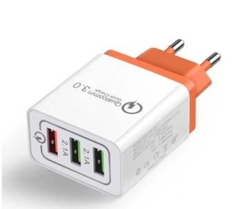 ŁADOWARKA SIECIOWA SZYBKA QUICK CHARGE 3.0 3xUSB