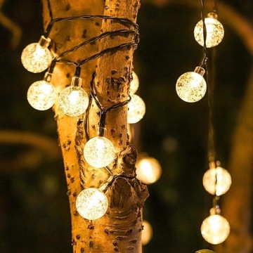LAMPKI OGRODOWE 200 LED 22M SOLERNE GIRLANDA ŚWIETLNA BIAŁY CIEPŁY ŻARÓWKI