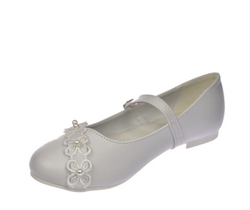 Туфли для причастия, белые полные балетки, размер 47/23. 34