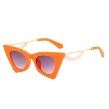 Vintage okulary przeciwsłoneczne kocie oczy damskie Outdoor PC Frame 400 okulary przeciwsłoneczne pomarańczowe