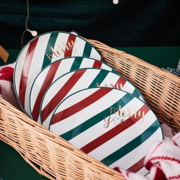 Рождественские десертные тарелки Салатные тарелки Набор из 4 шт., 20 см