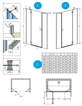 Душевая дверь Torrenta DWJS 140x195 RADAWAY