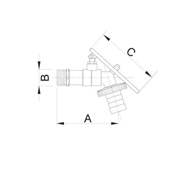 ЗАКРЫВАЕМАЯ СЛИВНАЯ КРЫШКА ШАРОВОЙ КРАН 1/2 С НАВЕСНЫМ ЗАМКОМ