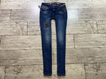 DESIGUAL Spodnie Damskie Jeans IDEAŁ RURKI stretch r. 26 W26 L30