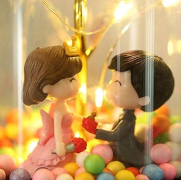 ETERNAL ROSE IN GLASS, СВЕТЯЩАЯСЯ цветочная коробчатая роза LED