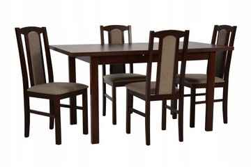 Rozkładany stół orzech 80x120/150 4 krzesła Salon