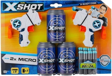 2x PISTOLET WYRZUTNIA ZURU X-SHOT STRZAŁKI PUSZKI