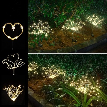 2x САДОВАЯ СОЛНЕЧНАЯ ЛАМПА ДЕРЕВО Одуванчик ФЕЙЕРВЕРК 150 LED