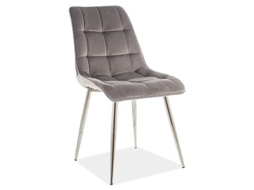 Krzesło CHIC CHROM VELVET szare/chrom Signal