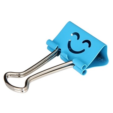 Зажимы, канцелярские зажимы 25 мм - COLORFUL SMILES 12 шт.