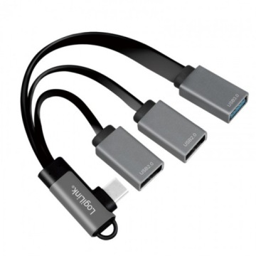 USB-концентратор, угловой разъем USB-C под углом 90 градусов — 3xUSB, 15 см