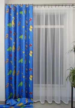 Штора MG TK ЗОО животные синяя 160см ЦЕНА