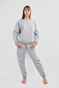 CIEPŁY GRUBY DRES REHEMA SZARY XL