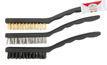 VOREL ZESTAW SZCZOTEK 3SZT MOSIĄDZ STAL NYLON 17cm