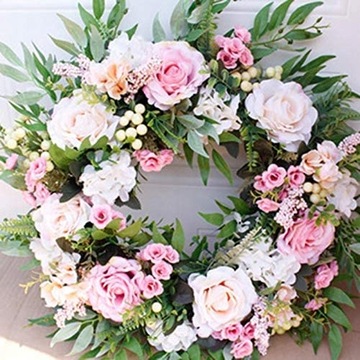 дверной венок Искусственные венки Темно-розовый