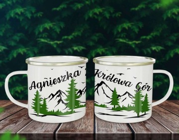 Kubek metalowy, emaliowany 360 ml Agnieszka Królowa Gór - KCM66