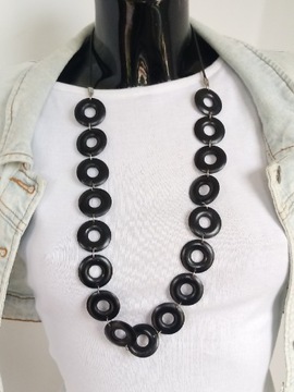 Длинные деревянные классические серьги с черными бусинами, комплект обручей в стиле бохо