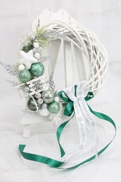 Рождественский венок на дверь, украшение, ЗЕЛЕНОЕ украшение