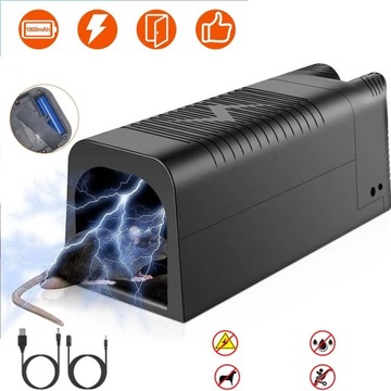 ELEKTRYCZNA PUŁAPKA ŁAPKA NA SZCZUR MYSZY GRYZONIE 1800mAh