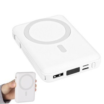 BEZPRZEWODOWY POWER BANK MAGNETYCZNY 10000mAh DLA PHONE 12/13/14/15