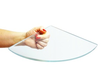 Półka szklana narożna do łazienki szkło 4mm przezroczyste OptiWhite 16x16cm