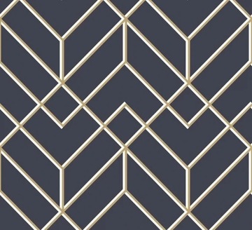 Tapeta granatowa geometryczna art deco GB106568