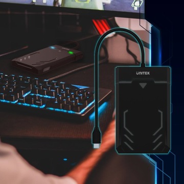 Черный корпус Unitek для 2,5-дюймового жесткого диска/твердотельного накопителя USB-C, 5 Гбит/с, SATA UASP