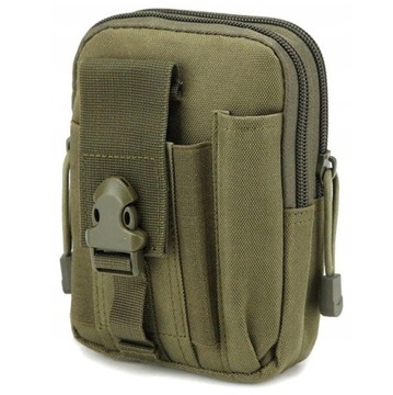SASZETKA TAKTYCZNA NERKA BIODROWA ZIELONA WOJSKOWA NA TELEFON NÓŻ SURVIVAL