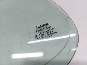 43R-001583 SKLO (OKNO) BOČNÍ DVEŘE LEVÝ ZADNÍ NISSAN MICRA K12 5D