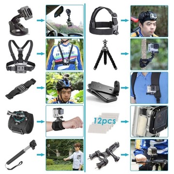 VIP SOLID MEGA НАБОР АКСЕССУАРОВ 50 в 1 GOPRO HERO 6 7 8 9 10 Extreme FULL