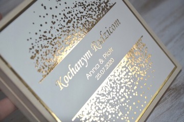 Приглашение на свадьбу для родителей в коробке ЗОЛОТО 32