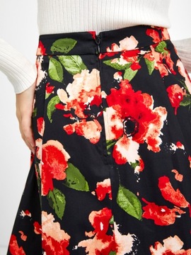 Czerwono-czarna spódnica damska w kwiaty ORSAY