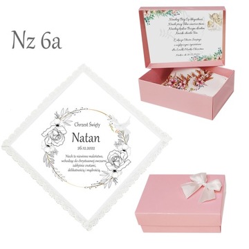 БЕЛАЯ КРЕСТАЛЬНАЯ ХАНИЦА для мальчика, девочки, КРЕЩЕНИЕ, ИМЯ, коробка