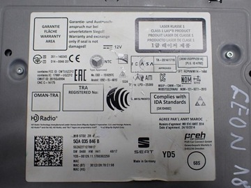NAWIGACJA NAVI RADIO WYŚWIETLACZ 5QA035846B SEAT LEON III 5F 18R