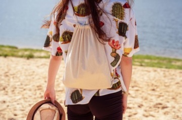 ШКОЛЬНЫЙ РЮКЗАК 37x41см ЭКРУ Хлопок 220г BARCELONA Natural TOURIST