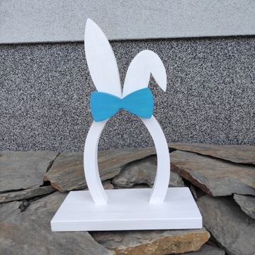 JAJKO Z USZAMI 35CM WIELKANOCNE ZAJĄC DEKORACJA JAJO DREWNIANE FIGURKA DOMU