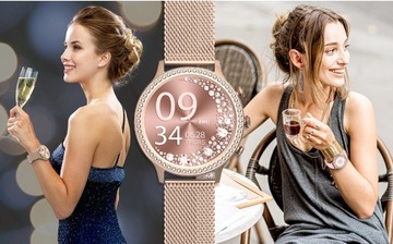SMARTWATCH ЖЕНСКИЕ ЧАСЫ ПОЛЬСКОЕ МЕНЮ, ЗВОНКИ, АРТЕРИАЛЬНОЕ ДАВЛЕНИЕ ДЛЯ IOS ANDROID