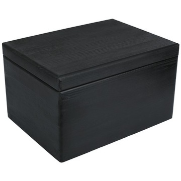 Черный деревянный ящик с крышкой, 40х30х24 см.