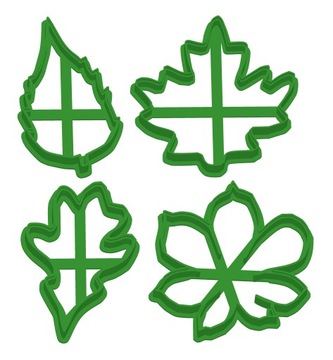 4x Foremka ciastek wykrawacz liście liść dąb klon