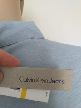 Calvin Klein koszulka polo męska M bladoniebieska