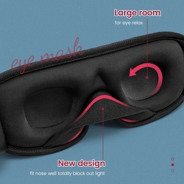 3D Premium Professional Sleeping Mask для спящих глаз красной