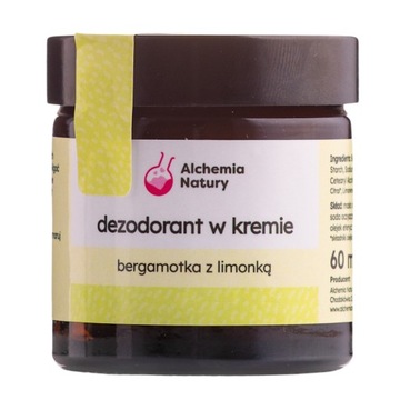 Naturalny dezodorant w Kremie Bergamotka z Limonką 60ml Alchemia Natury