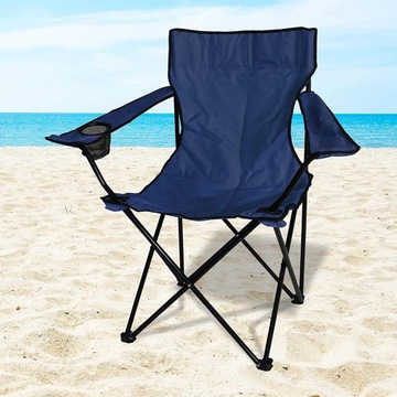 SKŁADANE KRZESŁO TURYSTYCZNE WĘDKARSKIE GRANATOWE